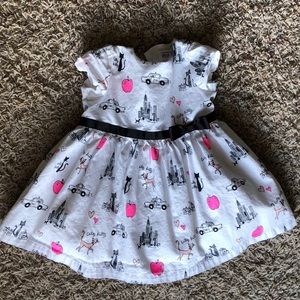 Dress with “city kitty” print